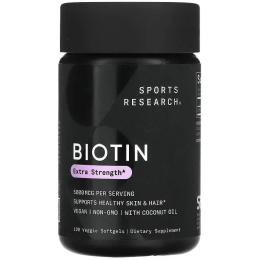 Вітаміни та мінерали Sports Research Biotin 5000mcg - 120 veg softgels (2023-10-3448)