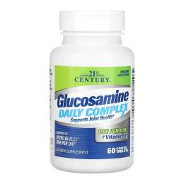 Вітамінно-мінеральний комплекс 21st Century Glucosamine Daily Complex + D - 60 tabs (2023-10-7096)