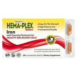 Вітамінно-мінеральний комплекс  Natures Plus Hema-Plex - 30 tabs (2022-10-2868)