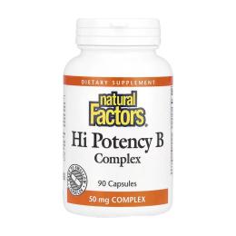 Вітаміни та мінерали Natural Factors Hi Potency B Complex 50mg - 90 caps (2023-10-6538)