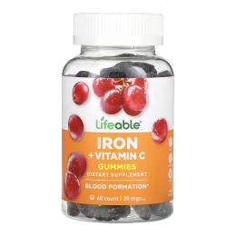 Вітаміни та мінерали Lifeable Iron + Vitamin C Adult - 60 gummies (2023-10-7278)