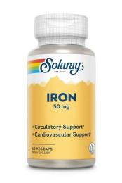 Вітамінно-мінеральний комплекс Solaray Iron 50mg - 60 vcaps (2023-10-2417)