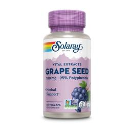 Натуральна добавка і екстракт Solaray Vital Extracts Grape Seed 100 mg (60 veg caps) (24222-01)