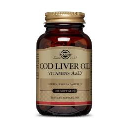 Натуральна добавка і екстракт Solgar COD Liver Oil Vitamins A &amp; D (100 softgels) (11214-01)
