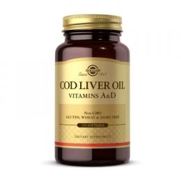 Натуральна добавка і екстракт Solgar COD Liver Oil Vitamins A &amp; D (250 softgels) (19084-01)
