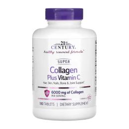 Натуральна добавка і екстракт 21st Century Super Collagen + C - 180 tabs (2023-10-7114)