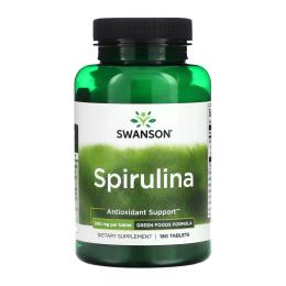 Натуральна добавка і екстракт Swanson Spirulina 500mg - 180 tabs (2023-10-4060)