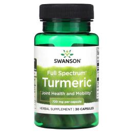 Натуральна добавка і екстракт Swanson Turmeric 720mg - 30cap (100-17-5069819-20)