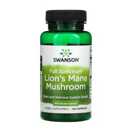 Натуральна добавка і екстракт Swanson Lions Mane Mushroom 500 mg (60 veg caps) (23907-01)