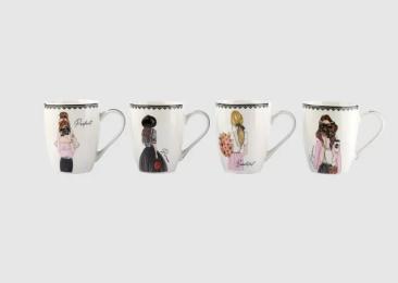 Чашка Vittora Айворі VT-C-113340 сучасна дівчина