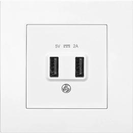 Розетка Panasonic Arkedia Slim WNTC02312WH-UAWhite USB 5В-2А