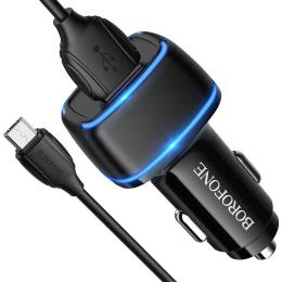 Автомобільний зарядний пристрій для телефона Borofone BZ14MB Black Max dual port (Micro) USB
