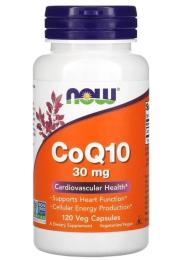 Антиоксидант Now Foods Коензим Q10 30 мг, CoQ10, 120 вегетаріанських капсул (NOW-03188)