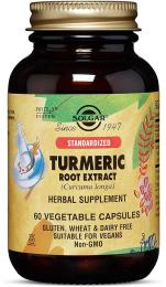 Антиоксидант Solgar Куркума екстракт (корінь), Turmeric, 60 капсул (SOL-04161)