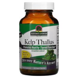 Трави Natures Answer Бурі водорості, Kelp Thallus, 100 вегетаріанських капсул (NTA-16290)
