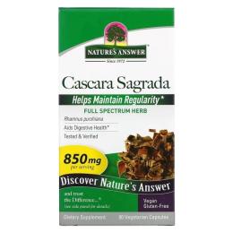 Трави Natures Answer Каскара Саграда, 850 мг, Cascara Sagrada, 90 вегетаріанських капсул (NTA-16142)