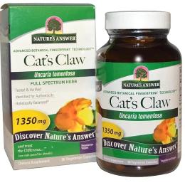 Трави Natures Answer Котячий кіготь, 1350 мг, Cats Claw, 90 вегетаріанських капсул (NTA-16146)