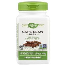 Трави Natures Way Котячий кіготь, Cats Claw Bark, 485 мг, 100 капсул (NWY-11450)
