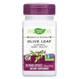 Трави Natures Way Оливкове Листя, екстракт преміум-класу, 250 мг, Olive Leaf, 60 веганських капсул (NWY-64000)