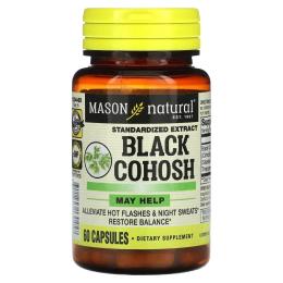 Трави Mason Natural Клопогон, Black Cohosh, Standardized Extract, 60 капсул (MAV-13045)