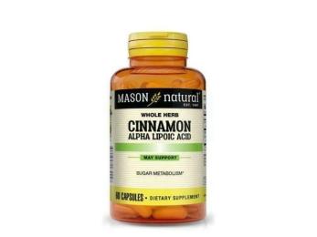 Трави Mason Natural Кориця з альфа-ліпоєвою кислотою, Cinnamon Alpha Lipoic Acid, 60 капсул (MAV-16555)