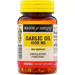 Трави Mason Natural Часникова олія 1000 мг, Garlic Oil, 100 гелевих капсул (MAV-06991)