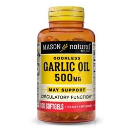 Трави Mason Natural Часникова олія 500 мг, Garlic Oil, 100 гелевих капсул (MAV05321)