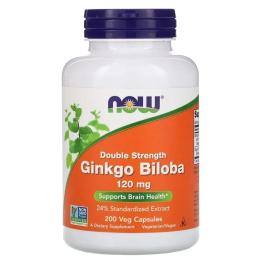 Трави Now Foods Гінкго білоба, Ginkgo Biloba, Double Strength, 120 мг, 200 к (NOW-04681)