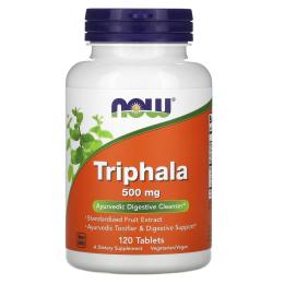 Трави Now Foods Трифала, Triphala, 500 мг, 120 пігулок (NOW-04764)
