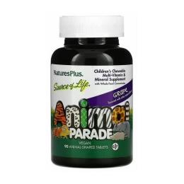 Вітамінно-мінеральний комплекс   Natures Plus Animal Parade Childrens Multi-vitamin &amp; Mineral (90 animal-shaped tabs, grape) (20663-01)