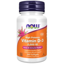 Вітамінно-мінеральний комплекс NOW Vitamin D-3 50 mcg (2000 IU) (240 softgels) (08100-01)