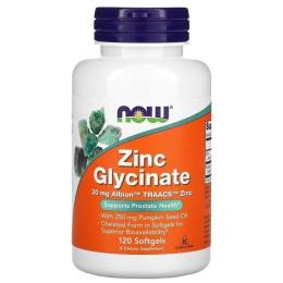 Вітамінно-мінеральний комплекс NOW Zinc Glycinate 30 mg (120 softgels) (06365-01)