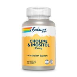 Вітамінно-мінеральний комплекс Solaray Choline &amp; Inositol 250 mg (100 veg caps) (23512-01)