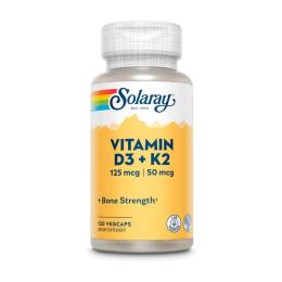 Вітамінно-мінеральний комплекс Solaray Vitamin D3+K2 (soy free) (120 veg caps) (19368-01)