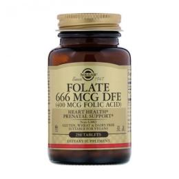 Вітаміни та мінерали Solgar Folate 666 mcg DFE (Folic Acid 400 mcg) (250 tabs)(11078-01)