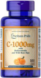 Вітаміни та мінерали Puritans Pride C-1000 mg with bioflavonoids and wild rose hips (100 caplets) (08979-01)