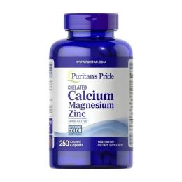 Вітаміни та мінерали Puritans Pride Calcium Magnesium Zinc (250 caplets) (09162-01)
