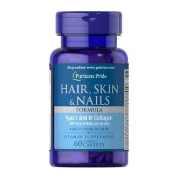 Вітаміни та мінерали Puritans Pride Hair, Skin &amp; Nails (60 caplets) (09263-01)