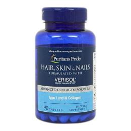 Вітаміни та мінерали  Puritans Pride Hair, Skin &amp; Nails with VERISOL (90 caplets) (08972-01)