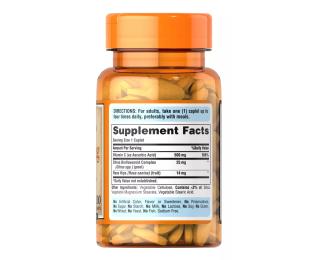Вітаміни та мінерали Puritans Pride Vitamin C-500 mg with Bioflavonoids and Wild Rose Hips Time Release (100 caplets) (08843-01)