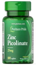 Вітаміни та мінерали Puritans Pride Zinc Picolinate 25 mg (100 caplets) (08967-01)