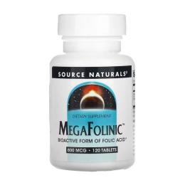 Вітаміни та мінерали Source Naturals Mega Folinic 800 mcg (120 tab) (22718-01)