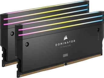 Оперативна память Corsair 32GB (2x16GB) DDR5 7200 MHz CL34 Dominator Titanium RGB Black (CMP32GX5M2X7200C34)