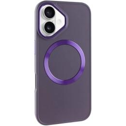 Чохол-накладка EpiK TPU Bonbon Metal Style with MagSafe для Apple iPhone 16 (6.1) Dark Purple (00000074337_10)