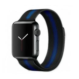 Ремінець для смарт-годинника Infinity Apple Watch 38/40/41 mm Black Blue Milanese Loop