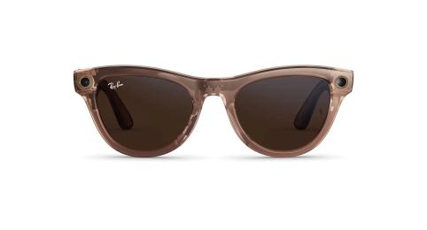 Смартокуляри Ray-Ban Meta Skyler Gen2 Standard Shiny Transp.Peach Frame/Clear to Brown Transit.Lenses (RW4014 6778M4 52-20)