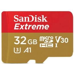 Карта памяті SanDisk 32GB microSD class 10 UHS-I U3 V30 A1 Extreme (SDSQXAF-032G-GN6MN)
