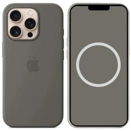 Чохол-накладка EpiK Silicone case (AAA) full with Magsafe and Animation для Apple iPhone 16 Pro Max Stone Gray (00000074447_6)