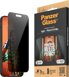 Захисне скло PanzerGlass Ultra-Wide Fit EasyAligner Privacy для iPhone 15 Pro Max Clear (PG_P2812)