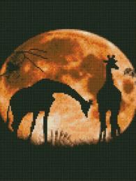 Алмазна мозаїка STRATEG 30х40 см HX025 Жирафи на тлі місяця